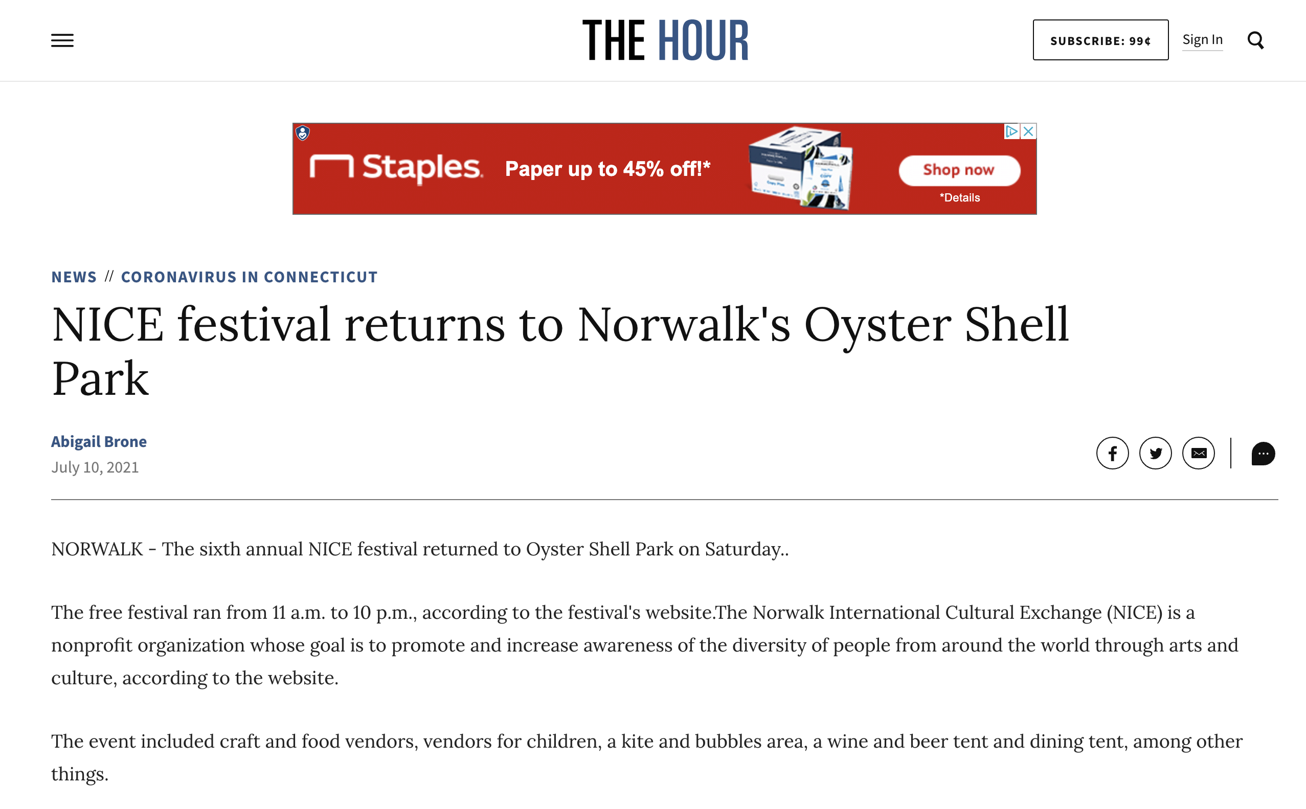 NICE festival returns to Norwalk's Oyster Shell Park